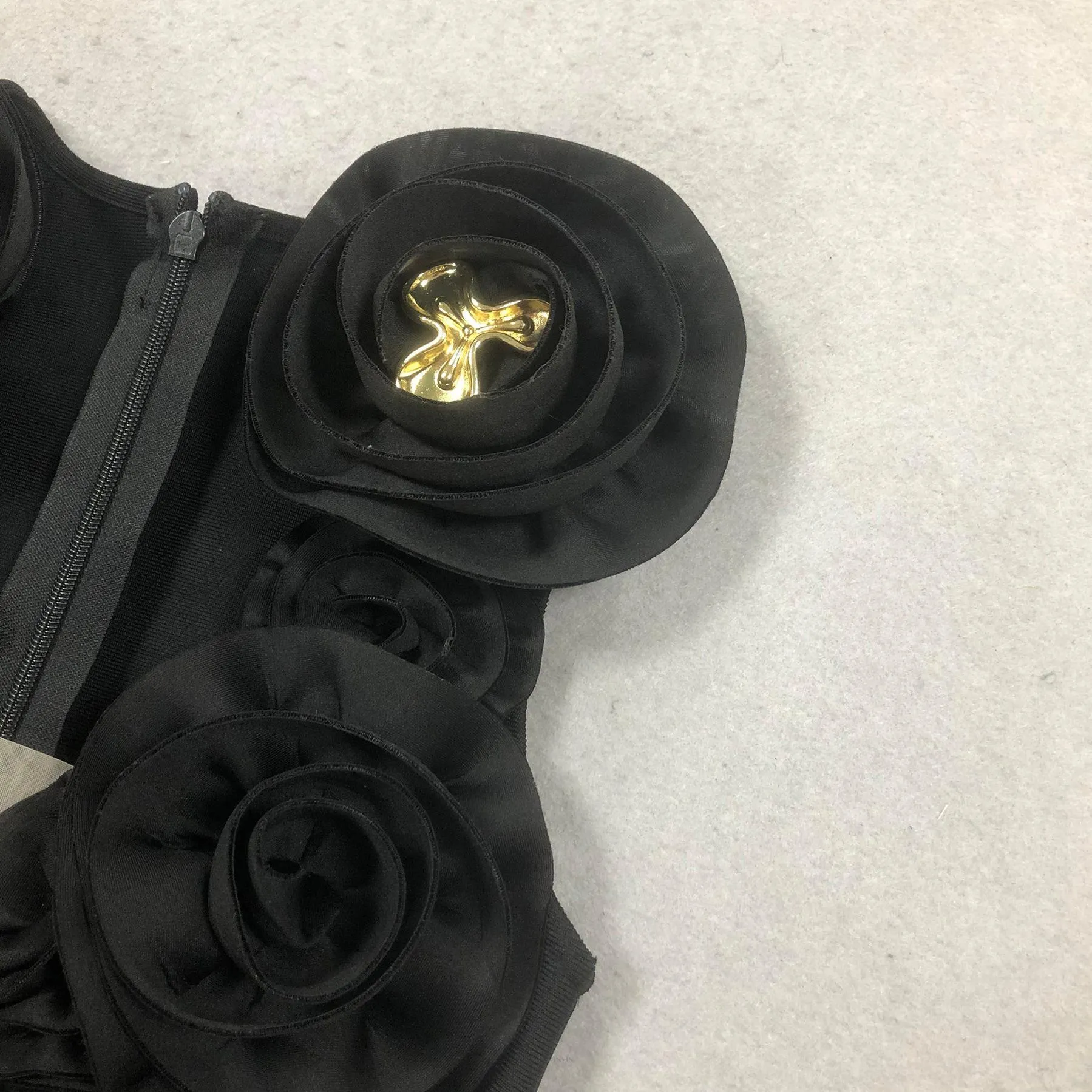 ruffled top with gold accents maxi dress Gloria Lanvin