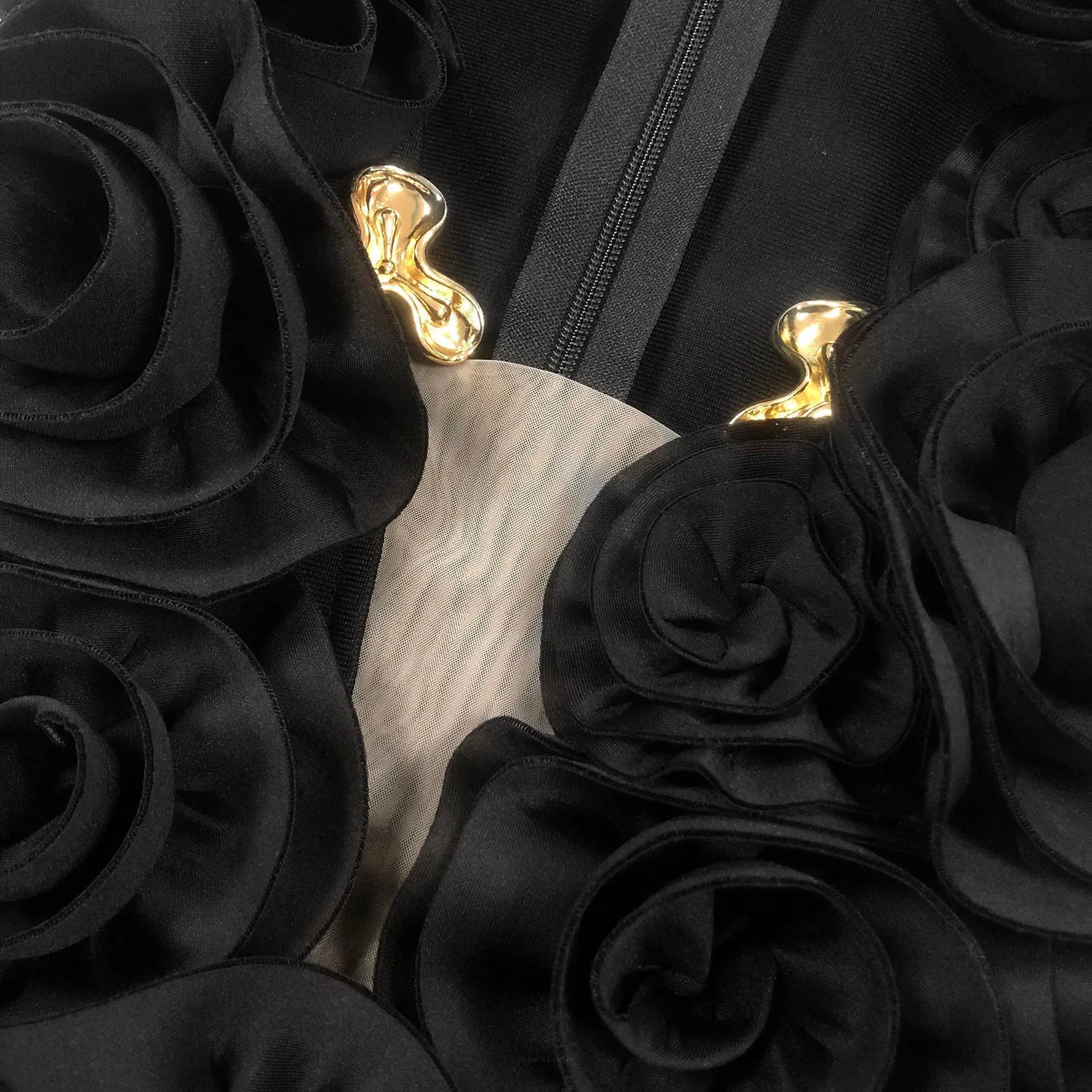 ruffled top with gold accents maxi dress Gloria Lanvin