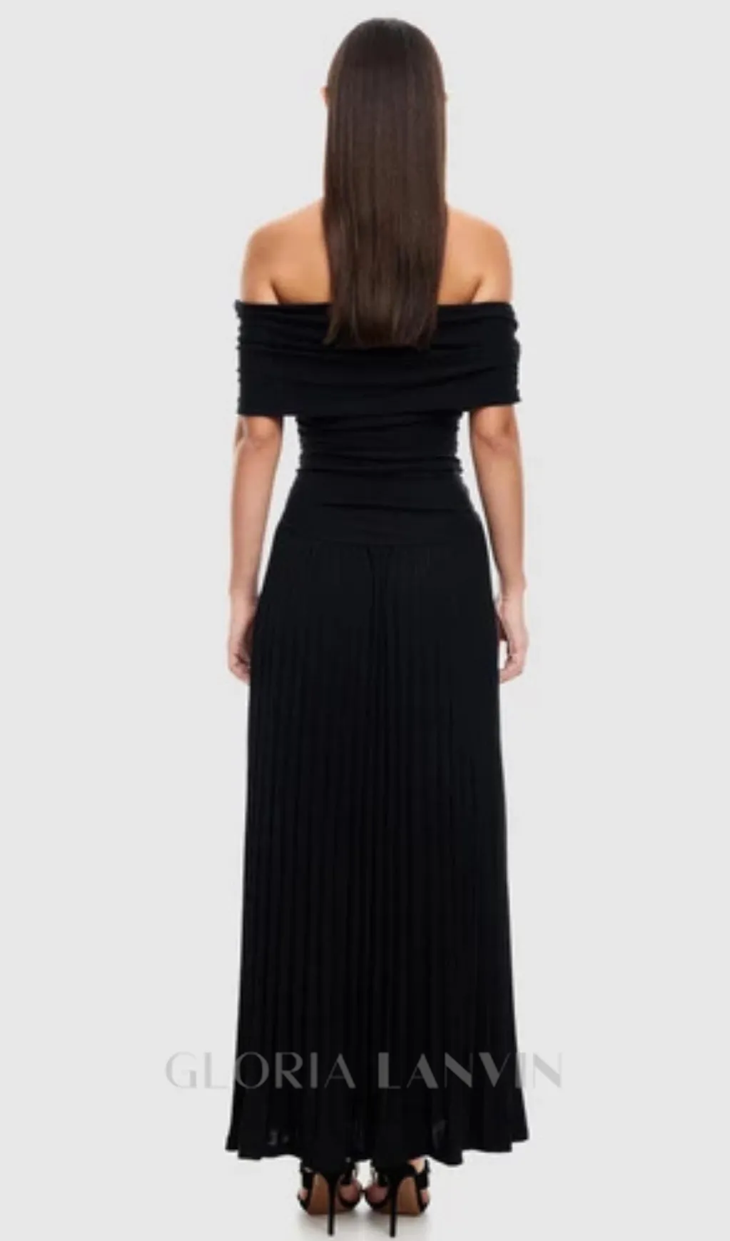 sabina bodycon strapless maxi dress in black Gloria Lanvin
