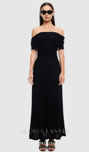 sabina bodycon strapless maxi dress in black Gloria Lanvin