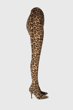 Sagier Leopard Print Pant Boots Gloria Lanvin