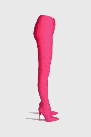 Sagier Rhinestone Legging Boots - Pink Gloria Lanvin