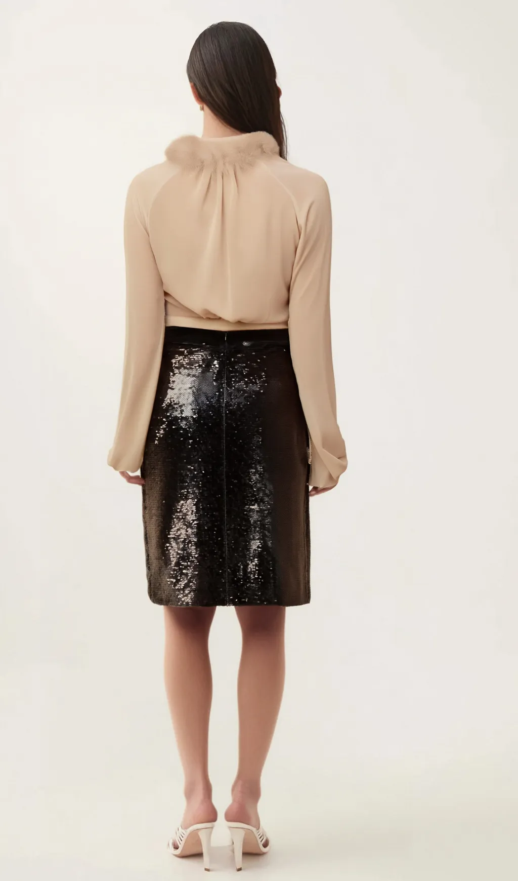 Salome feather-detail chiffon blouse Gloria Lanvin