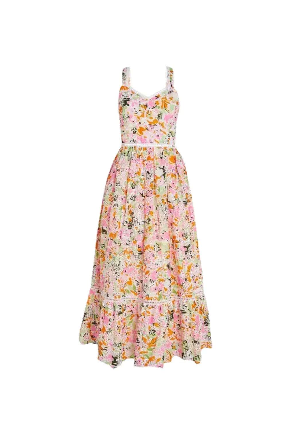 samantha Multicolor Cotton Floral Midi Dress Gloria Lanvin