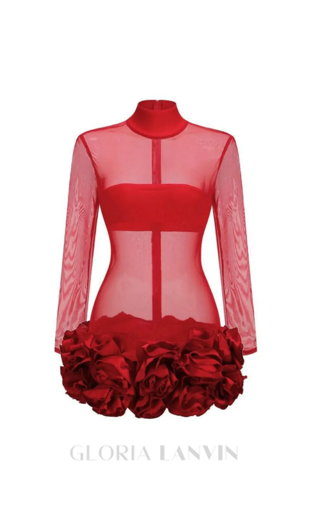 SAMANTHA POPPIES EMBELLISHED MINI DRESS IN RED Gloria Lanvin