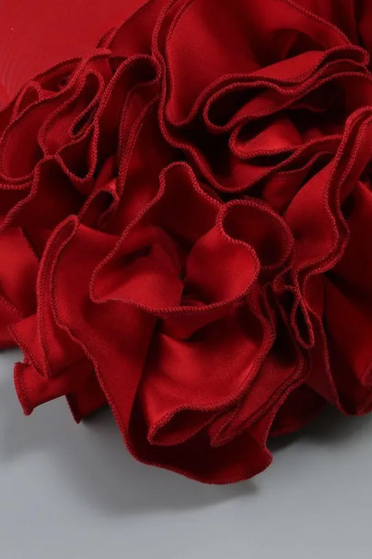 SAMANTHA POPPIES EMBELLISHED MINI DRESS IN RED Gloria Lanvin