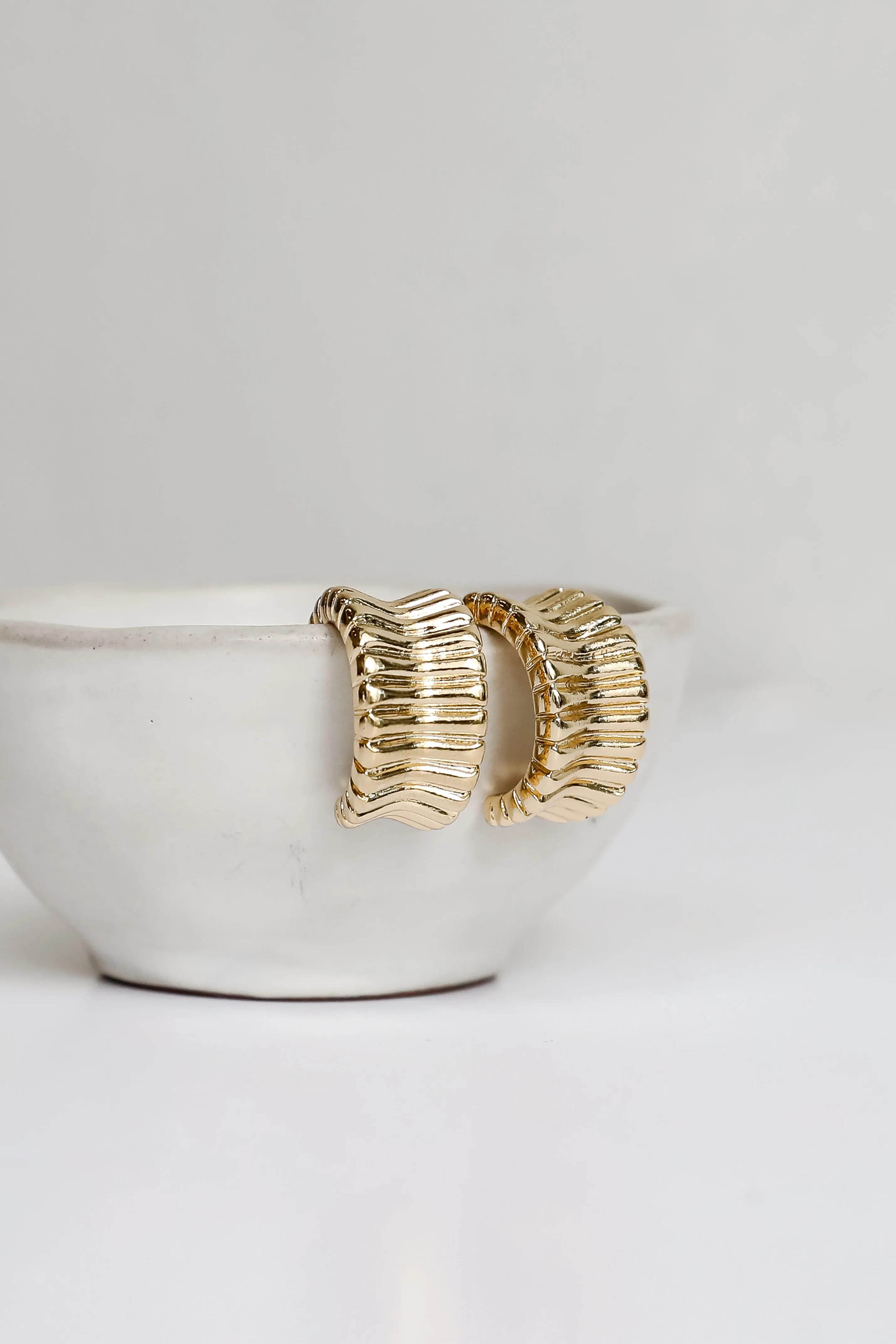 Samantha Textured Hoop Earrings
