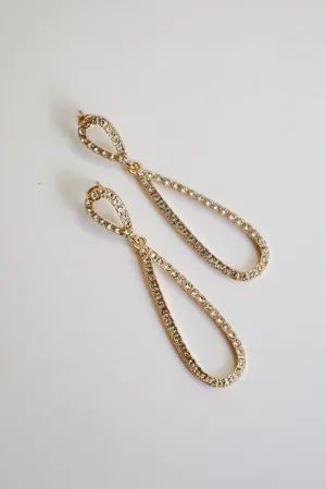 Sami Gold Rhinestone Teardrop Earrings