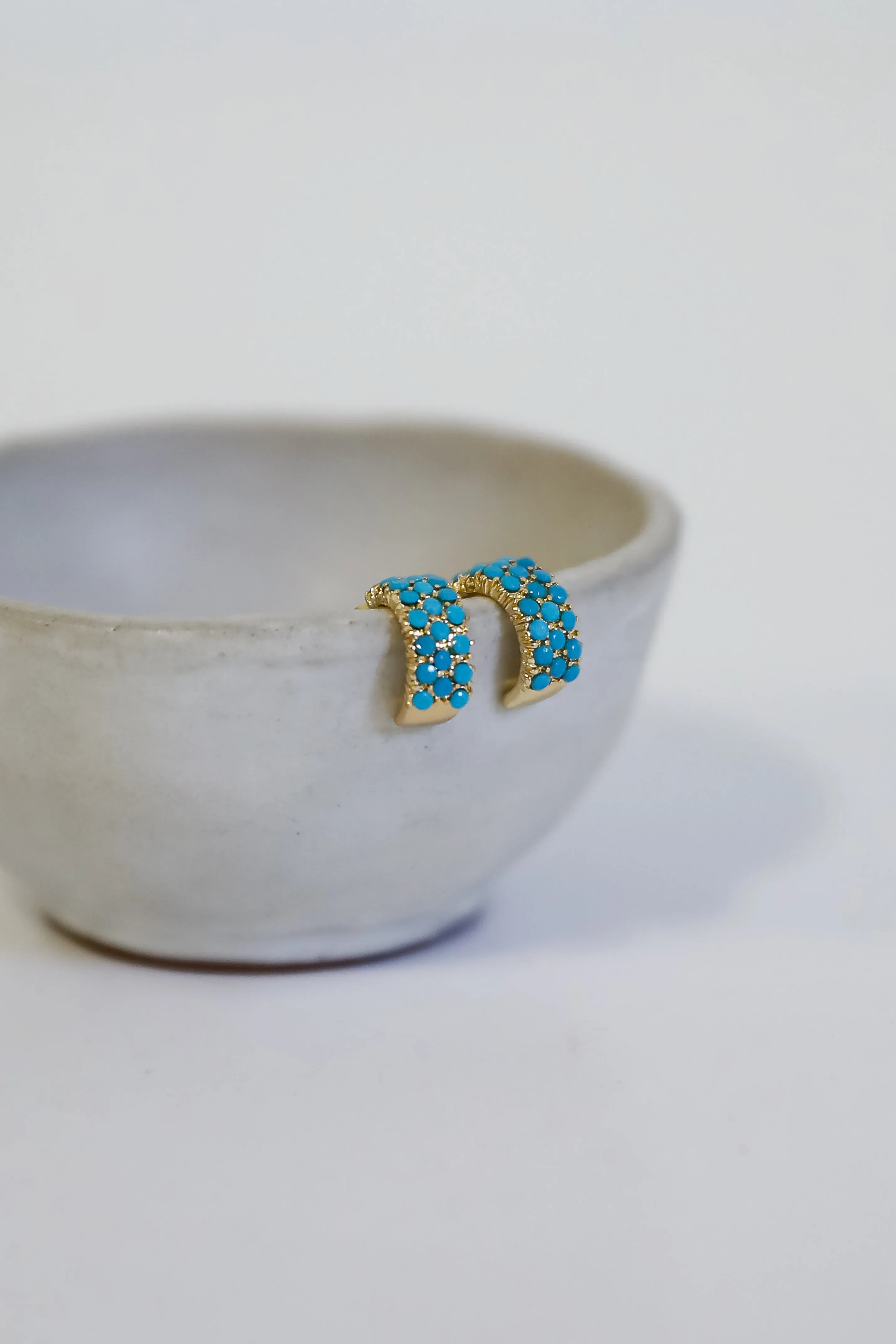 Sami Teal Mini Hoop Earrings
