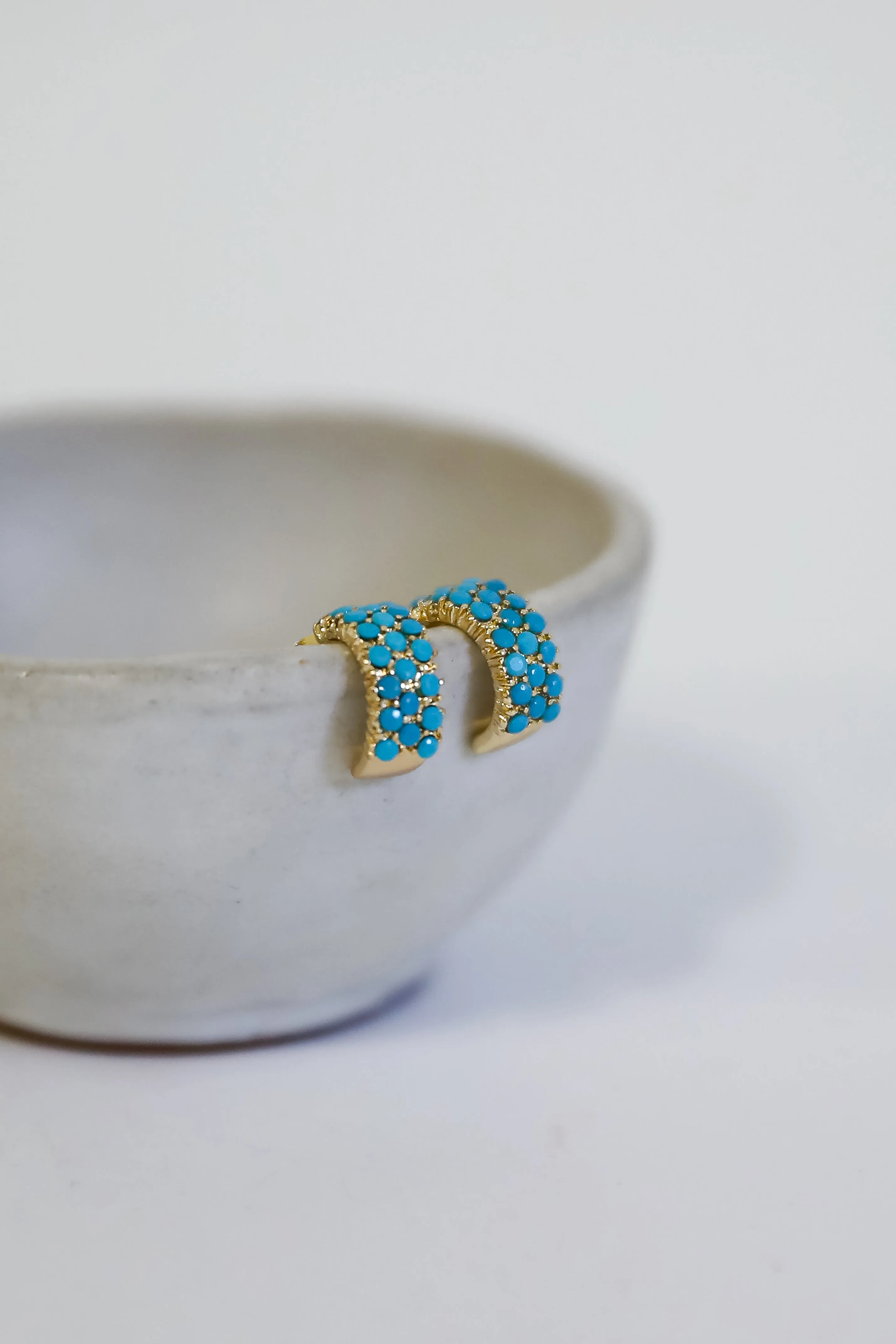 Sami Teal Mini Hoop Earrings