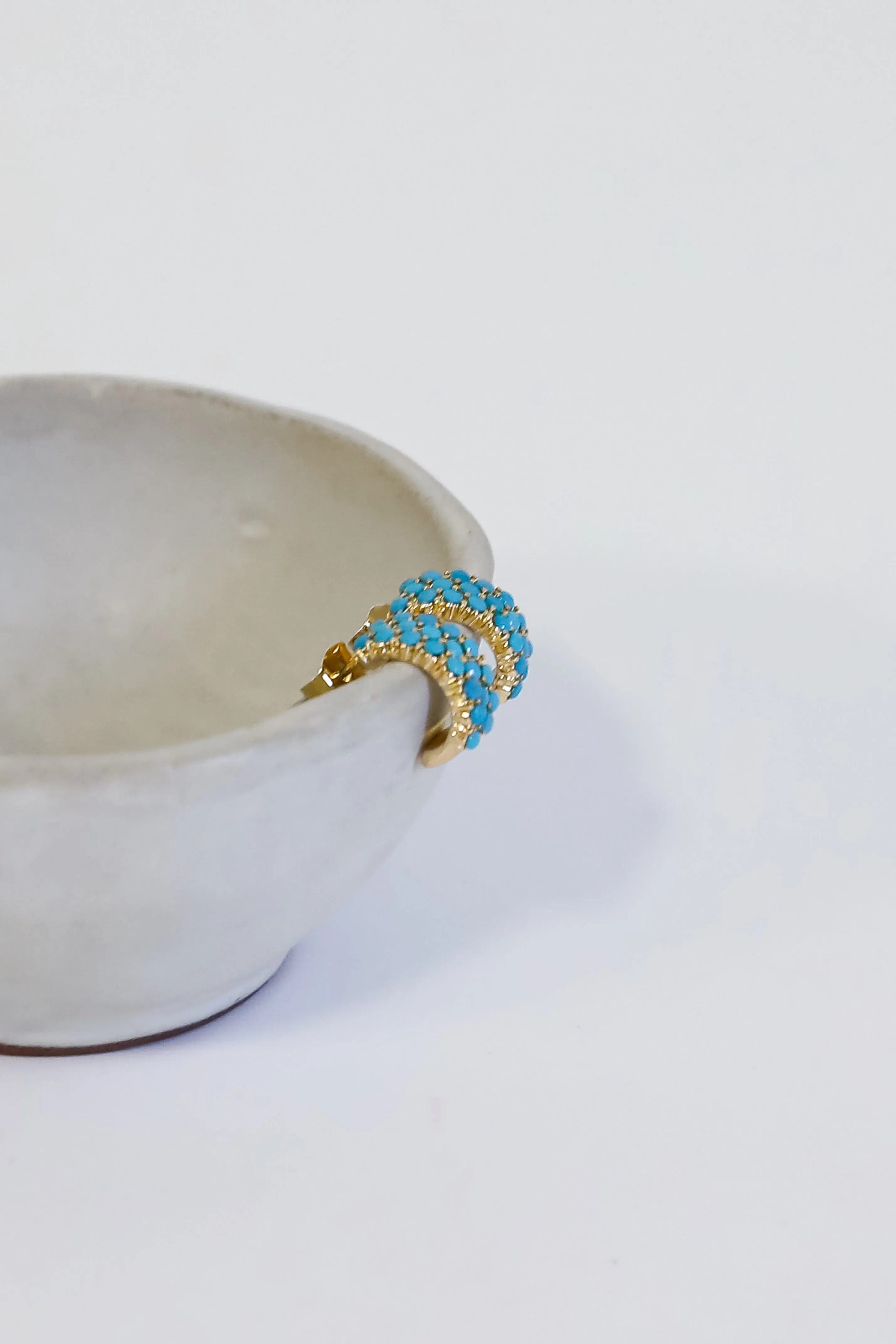 Sami Teal Mini Hoop Earrings