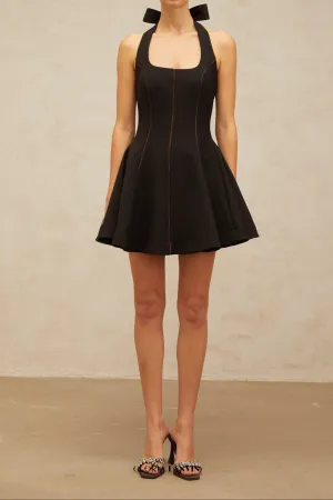 sandy halterneck bow-embellished mini dress in Black Gloria Lanvin
