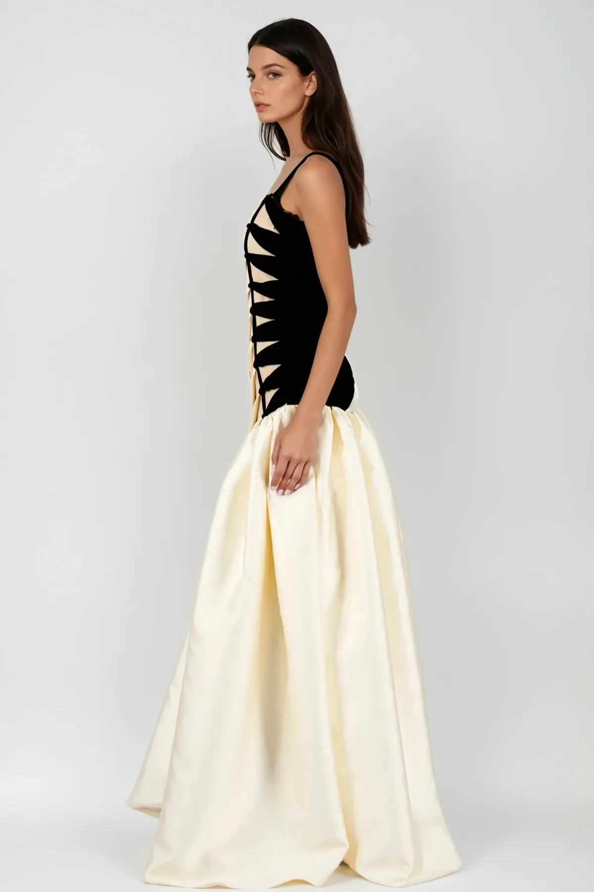 sara Satin Braided Rope Maxi Dress Gloria Lanvin