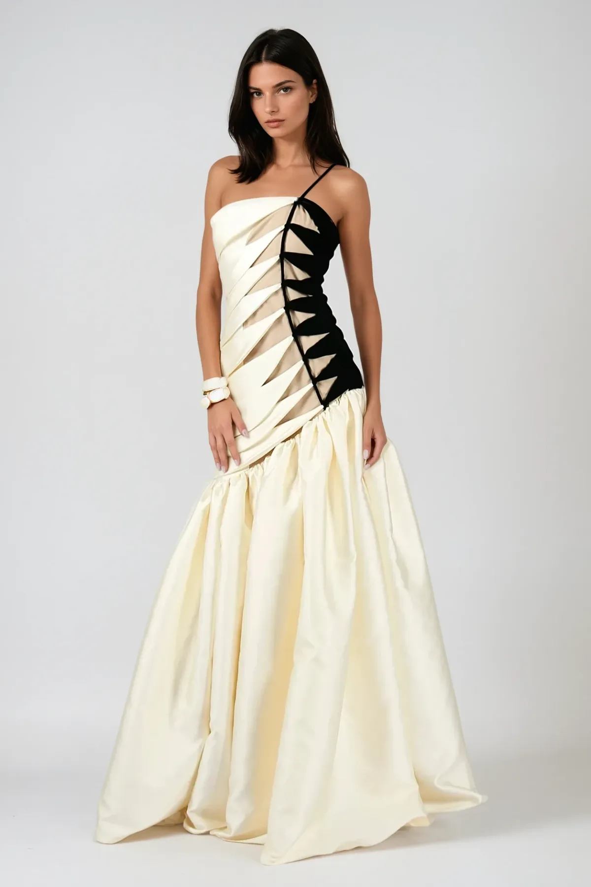 sara Satin Braided Rope Maxi Dress Gloria Lanvin