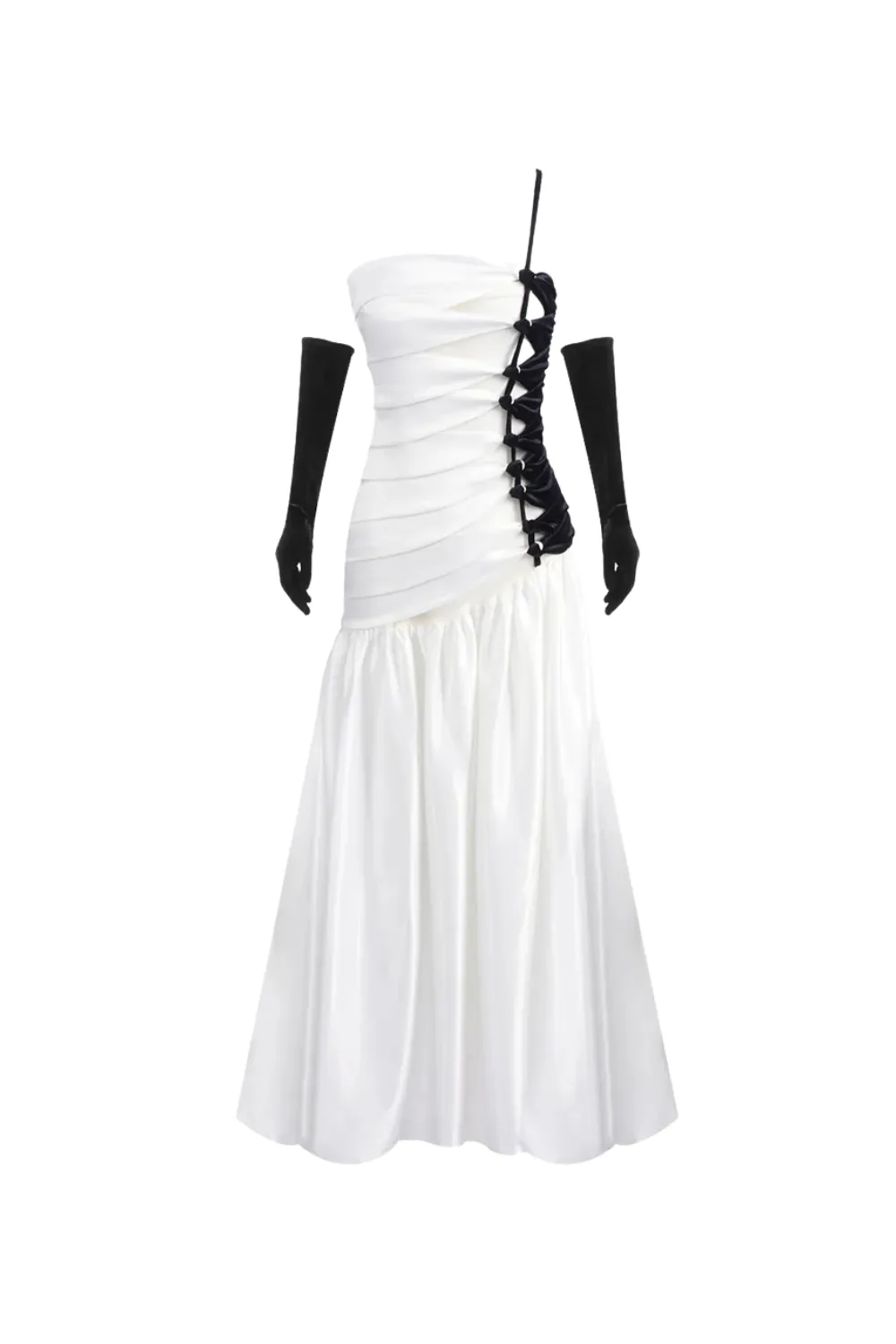 sara Satin Braided Rope Maxi Dress Gloria Lanvin