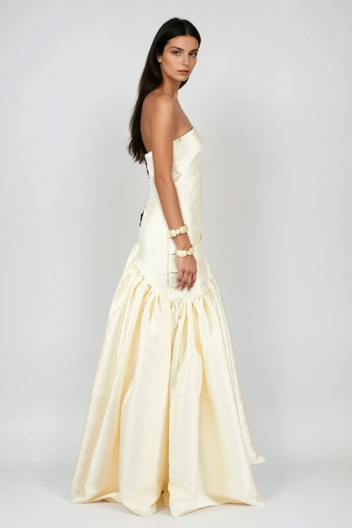 sara Satin Braided Rope Maxi Dress Gloria Lanvin