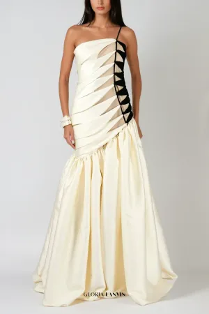 sara Satin Braided Rope Maxi Dress Gloria Lanvin