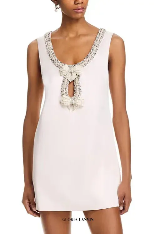 Satin Bow Mini Dress Gloria Lanvin