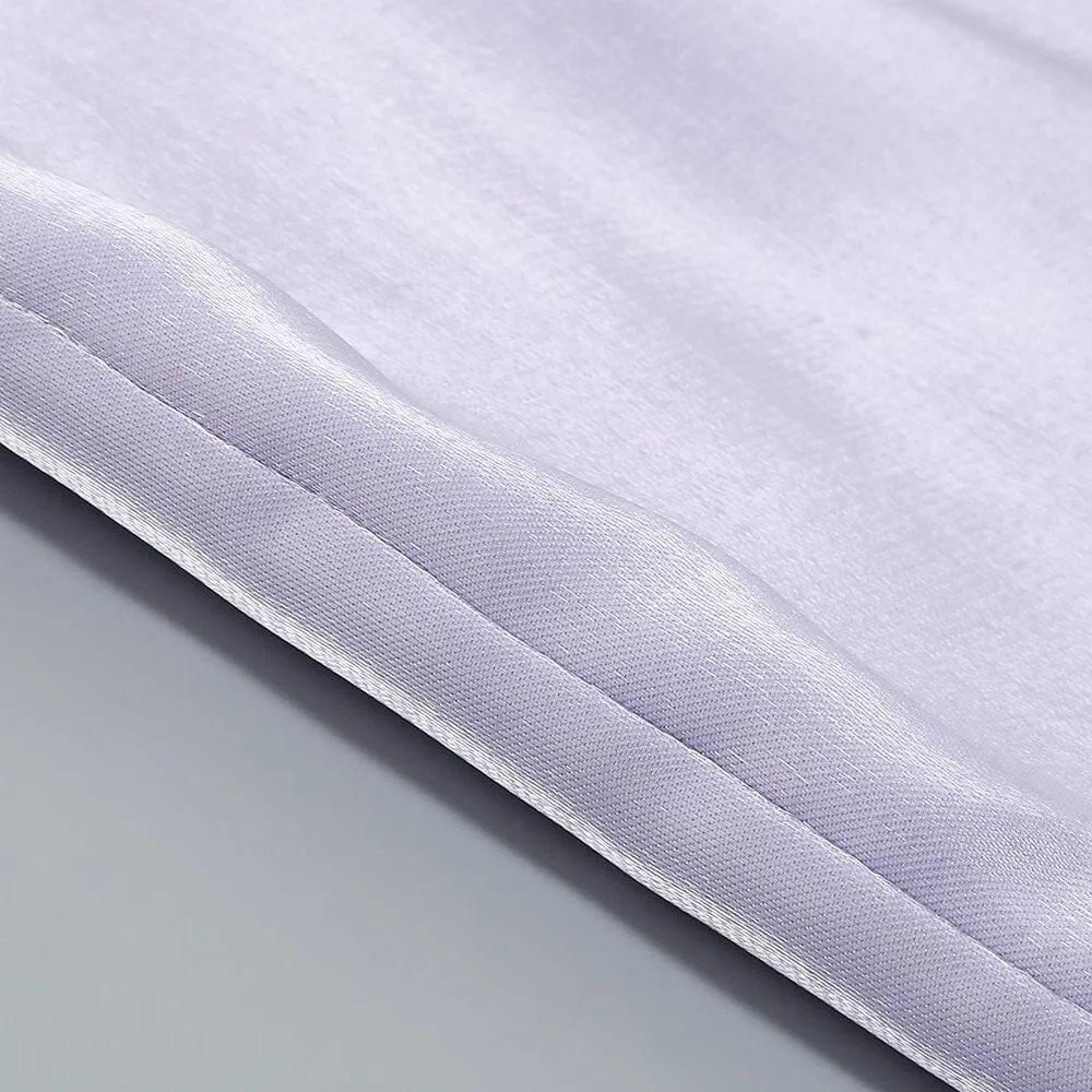 SATIN PUFF SLEEVE MINI DRESS IN LIGHT PURPLE Gloria Lanvin