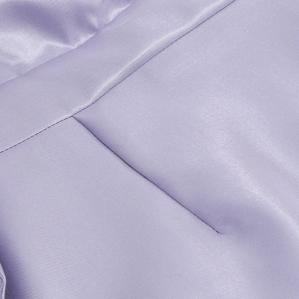 SATIN PUFF SLEEVE MINI DRESS IN LIGHT PURPLE Gloria Lanvin