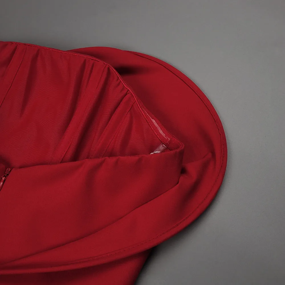 Sculptural rose mini dress in red Gloria Lanvin