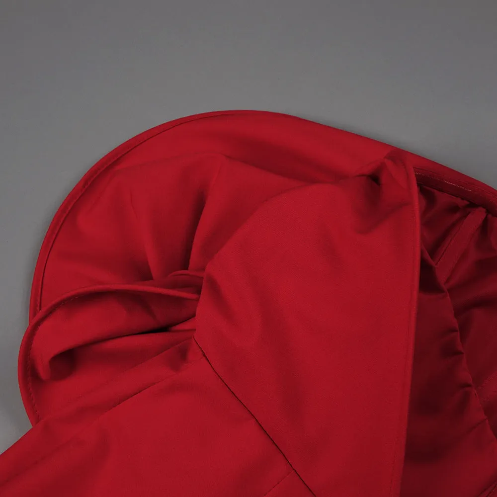 Sculptural rose mini dress in red Gloria Lanvin