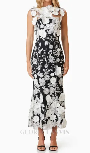 Selene Cocktail Midi Dress in Black Gloria Lanvin