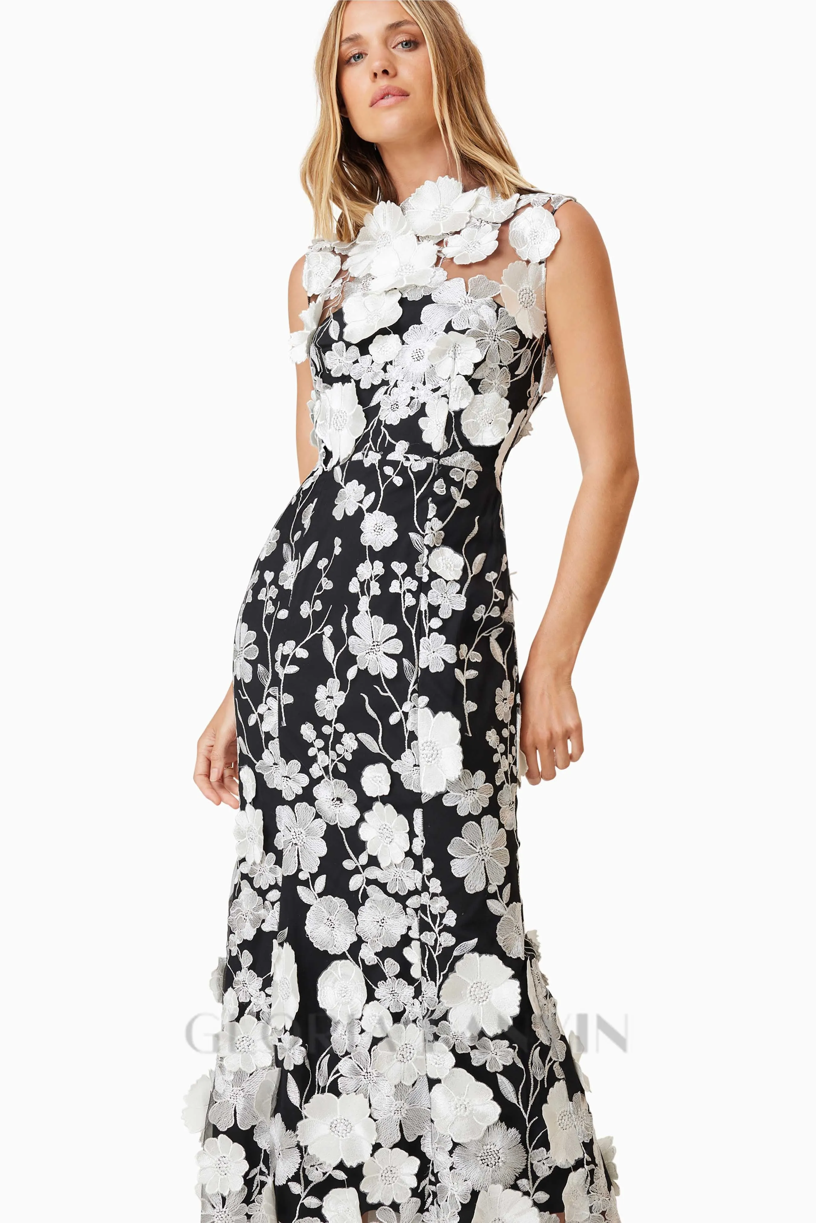 Selene Cocktail Midi Dress in Black Gloria Lanvin