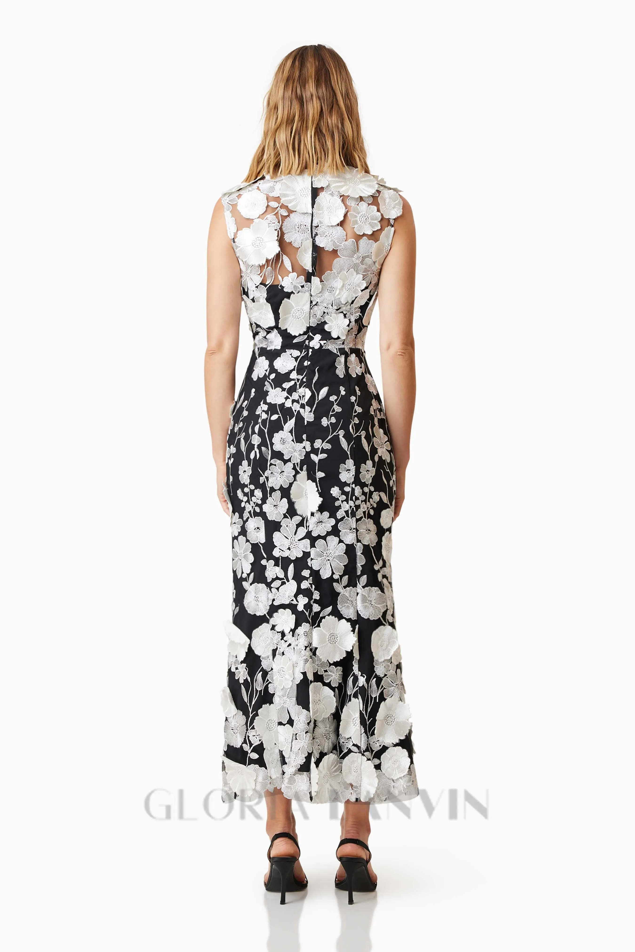 Selene Cocktail Midi Dress in Black Gloria Lanvin