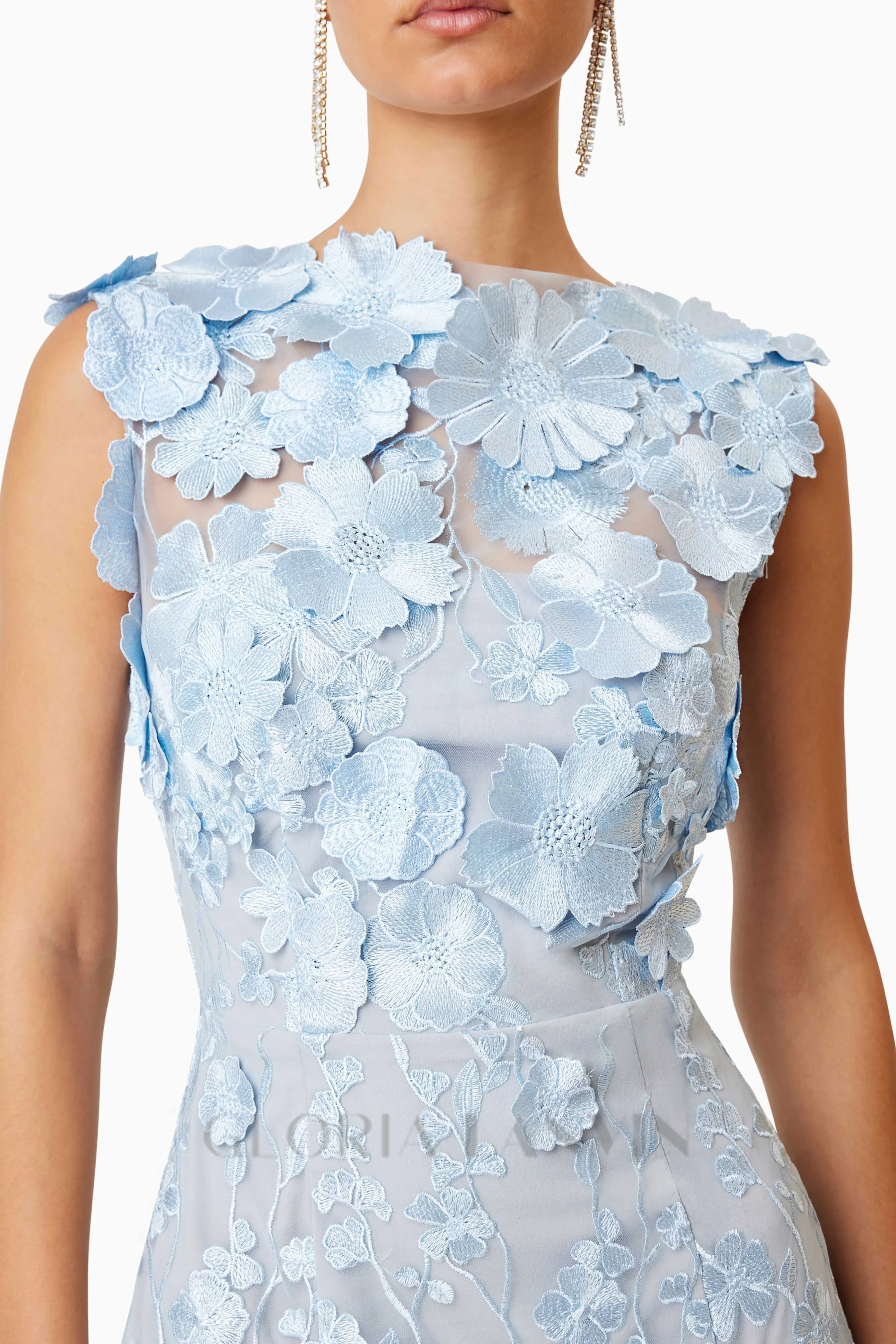 Selene Cocktail Midi Dress in Blue Gloria Lanvin