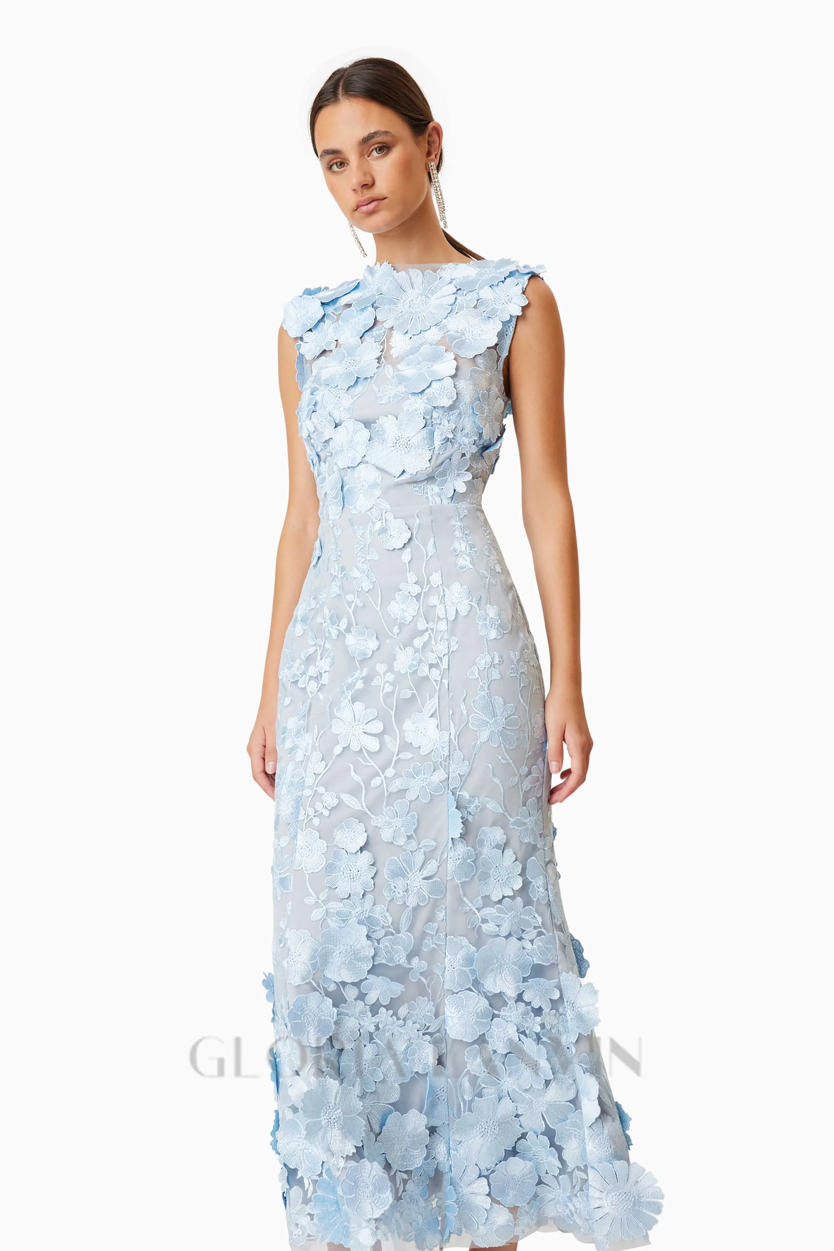 Selene Cocktail Midi Dress in Blue Gloria Lanvin