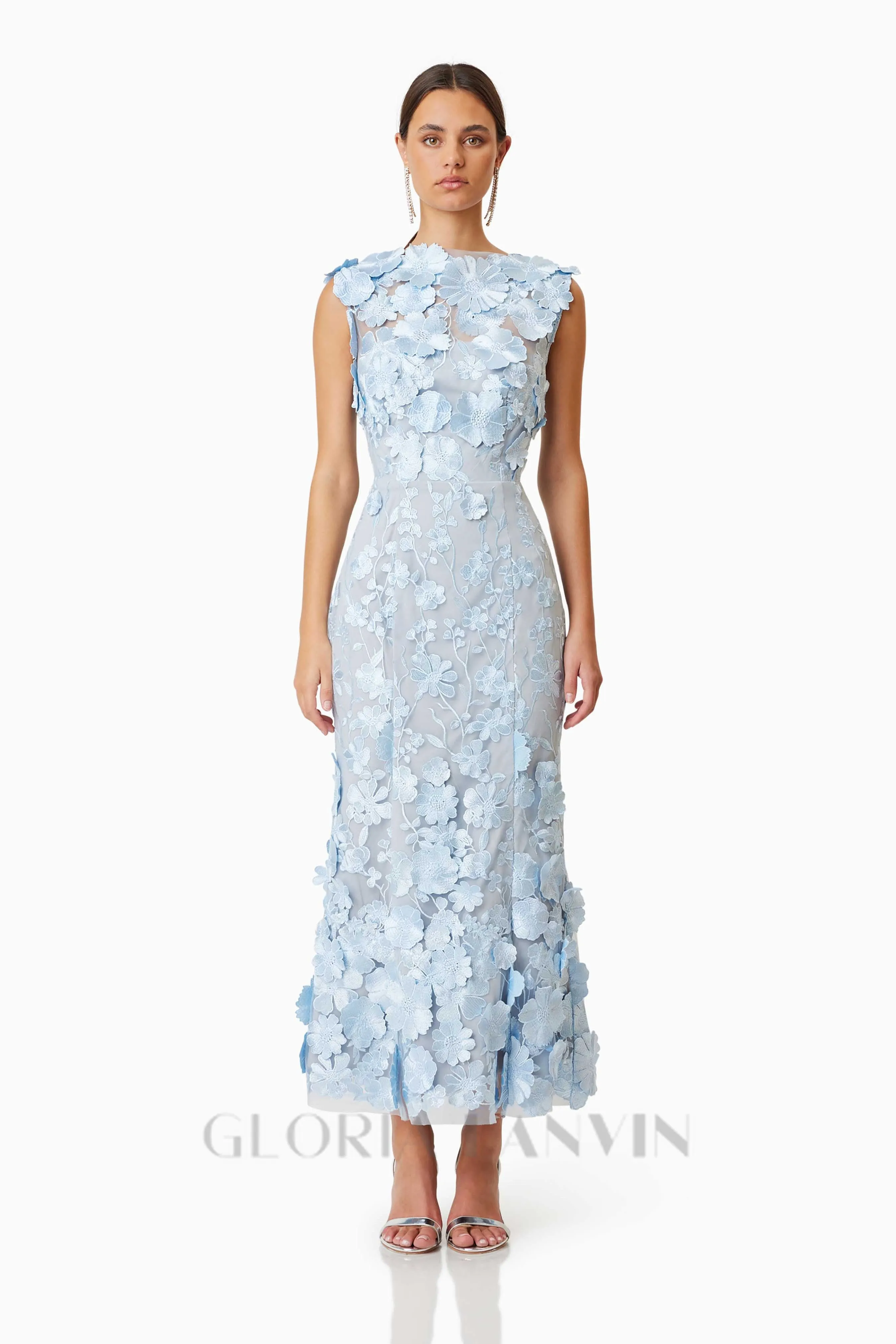 Selene Cocktail Midi Dress in Blue Gloria Lanvin