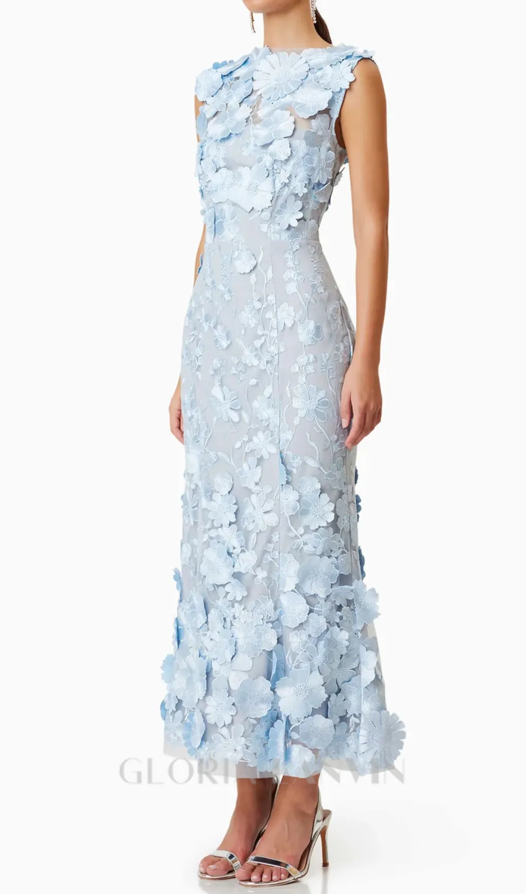 Selene Cocktail Midi Dress in Blue Gloria Lanvin