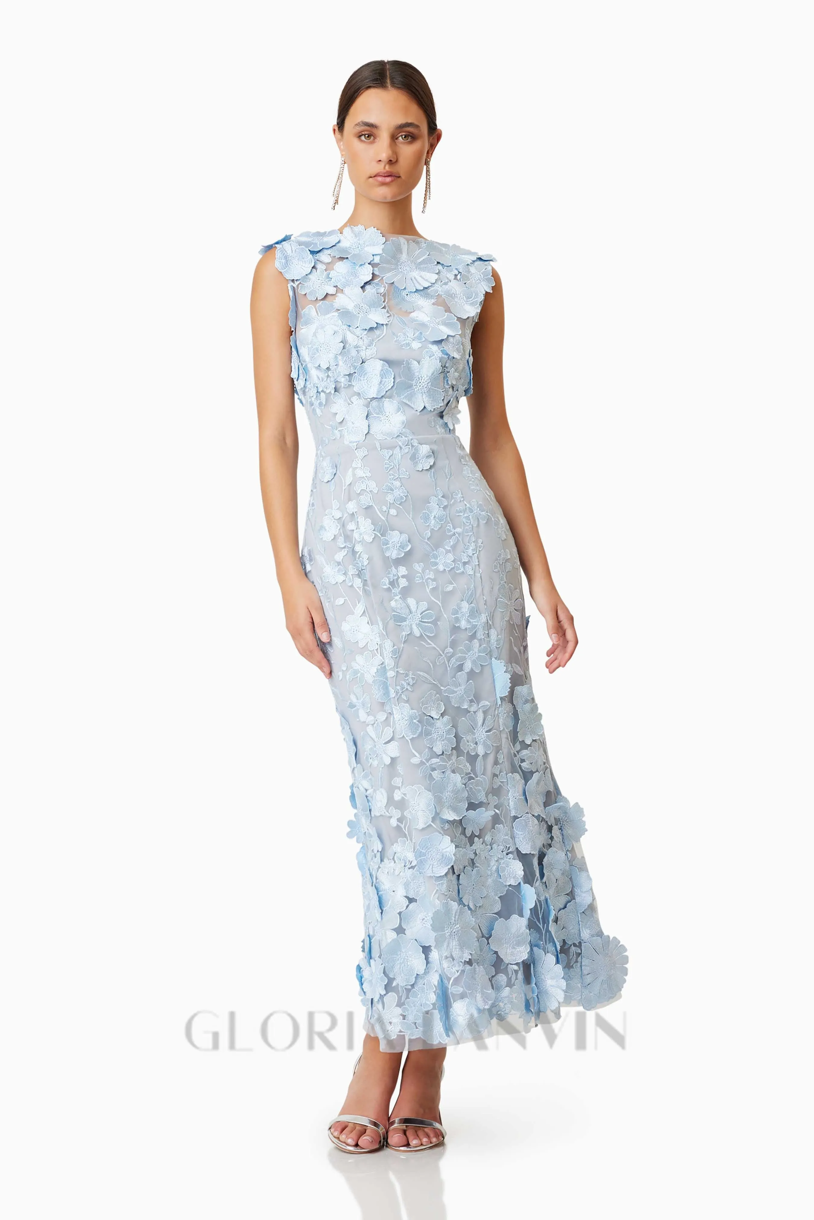 Selene Cocktail Midi Dress in Blue Gloria Lanvin