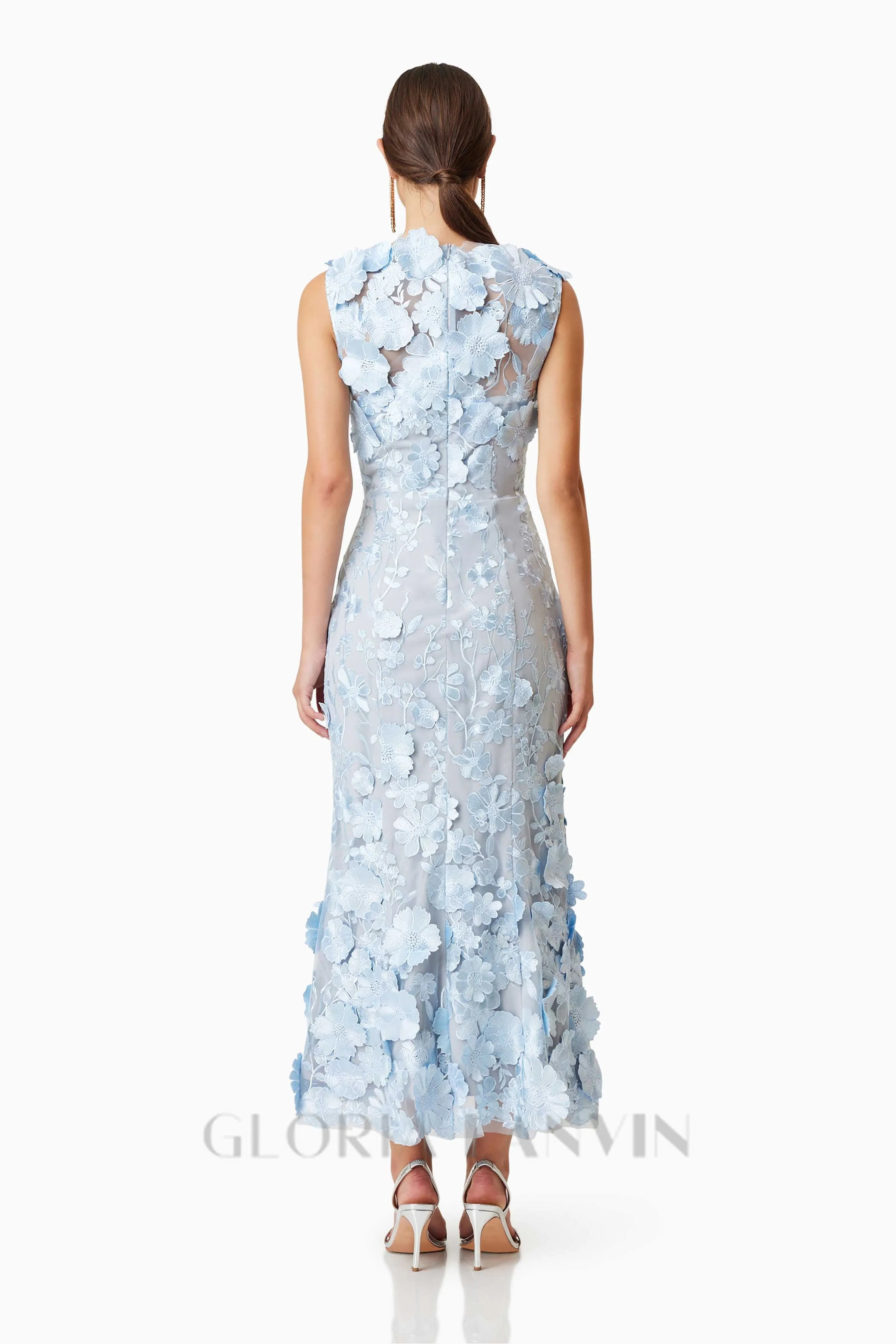 Selene Cocktail Midi Dress in Blue Gloria Lanvin