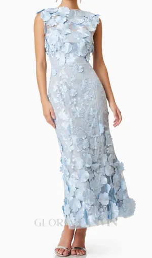 Selene Cocktail Midi Dress in Blue Gloria Lanvin