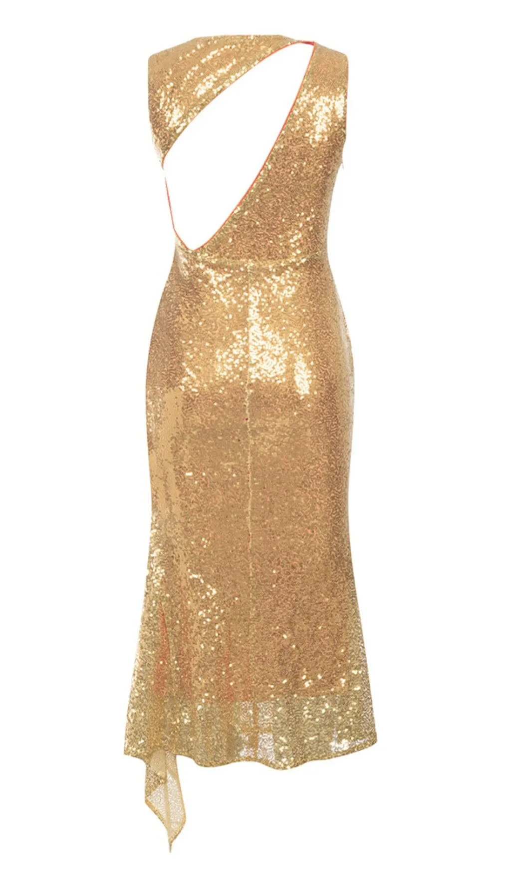 SEQUIN BODYCON MIDI DRESS IN GOLD Gloria Lanvin