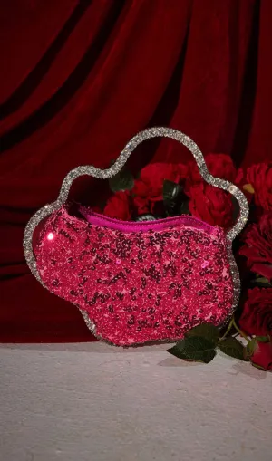SEQUIN CLOUD CLUTCH IN HOT PINK Gloria Lanvin