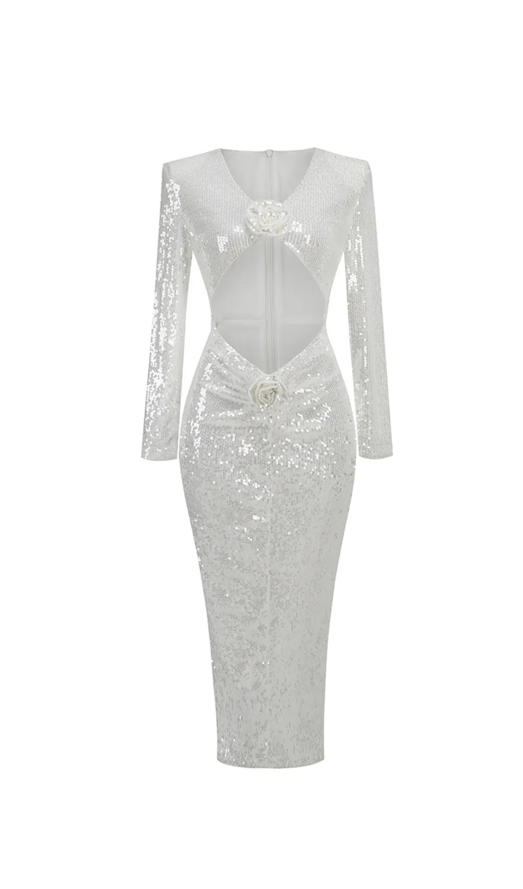 SEQUIN CUT OUT FLORAL MAXI DRESS Gloria Lanvin