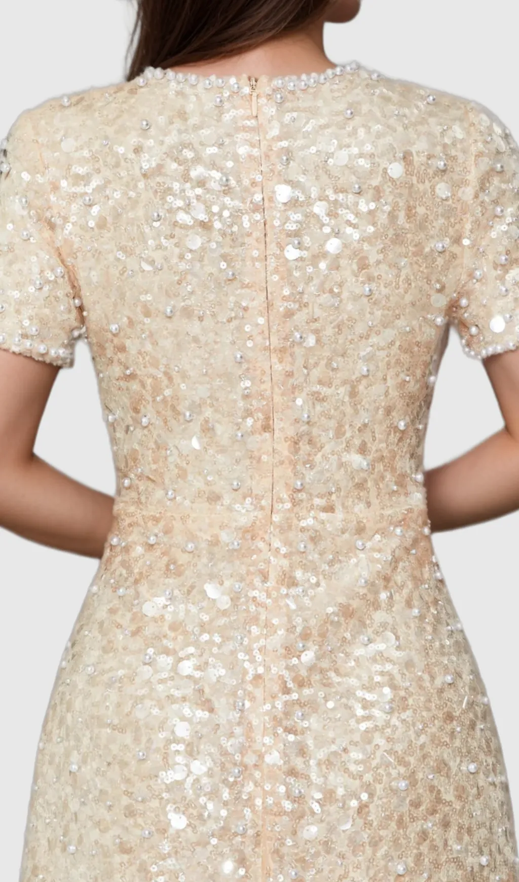 sequin embellished mini dress in gold Gloria Lanvin