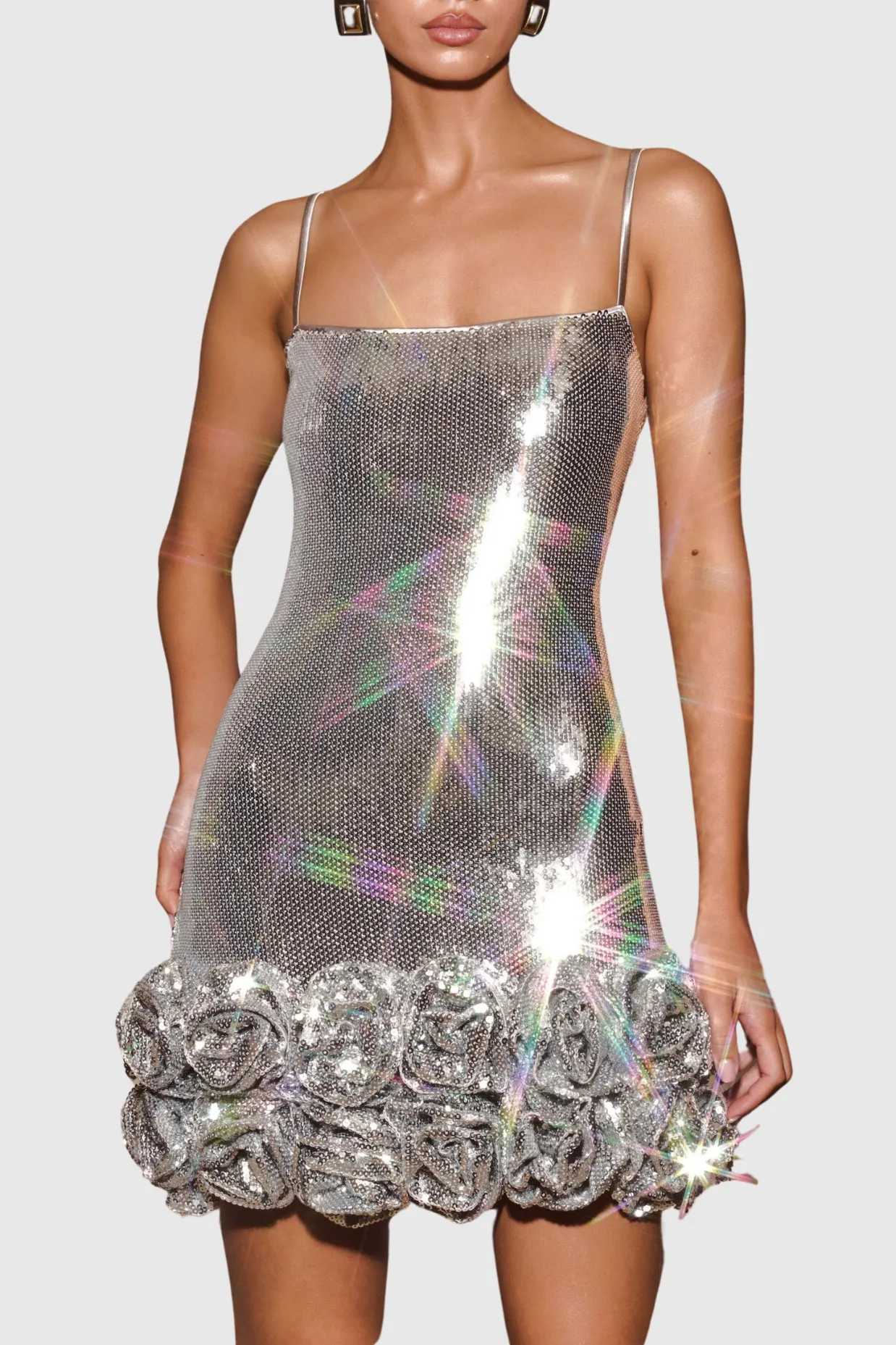Sequin Flower Appliqu Mini Dress Gloria Lanvin