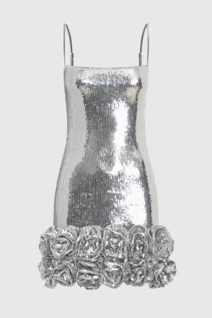 Sequin Flower Appliqu Mini Dress Gloria Lanvin