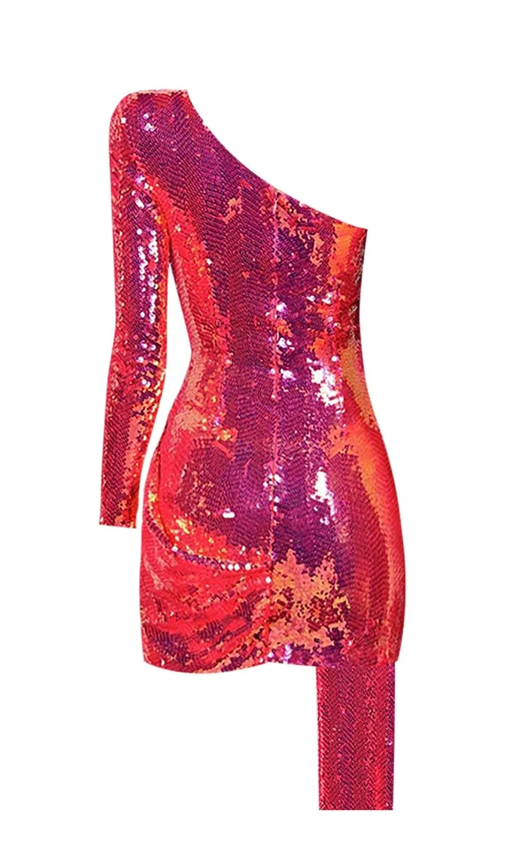 SEQUIN ONE SHOULDR MINI DRESS IN PINK Gloria Lanvin