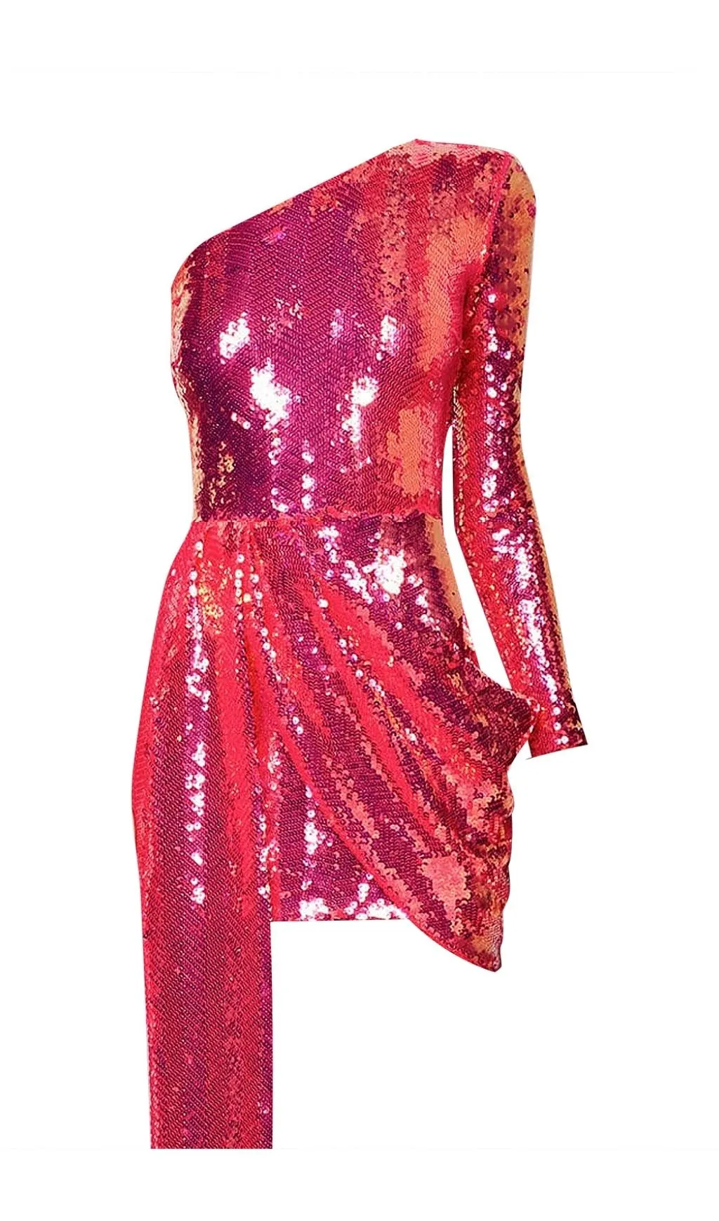 SEQUIN ONE SHOULDR MINI DRESS IN PINK Gloria Lanvin