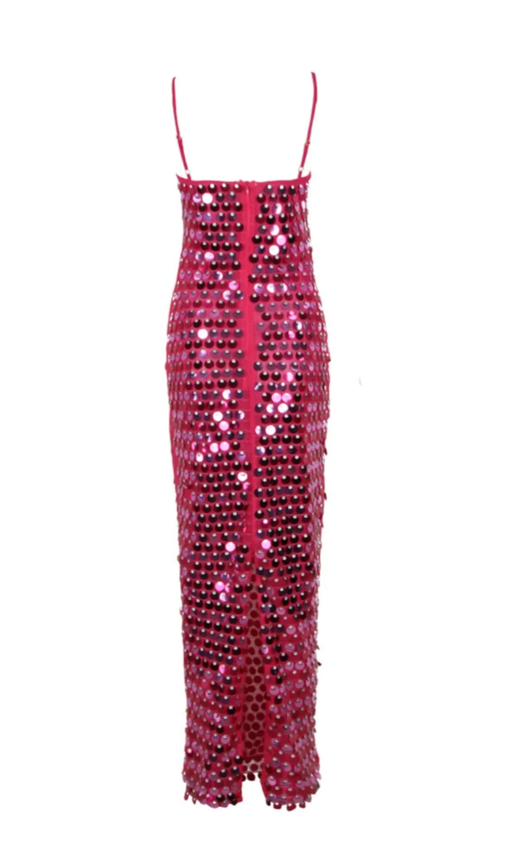 SEQUIN PHOENIX MIDI DRESS IN DARK PINK Gloria Lanvin