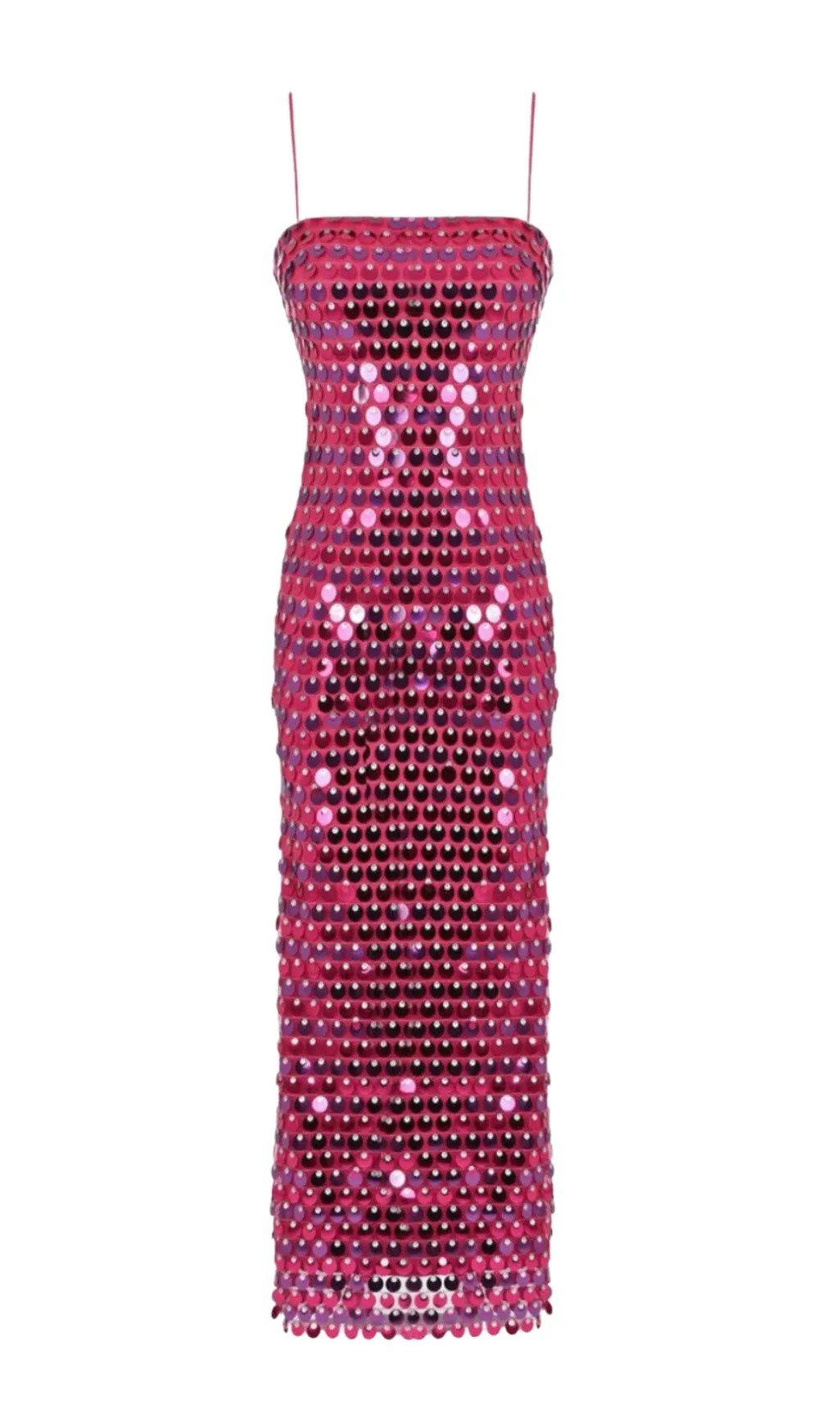 SEQUIN PHOENIX MIDI DRESS IN DARK PINK Gloria Lanvin