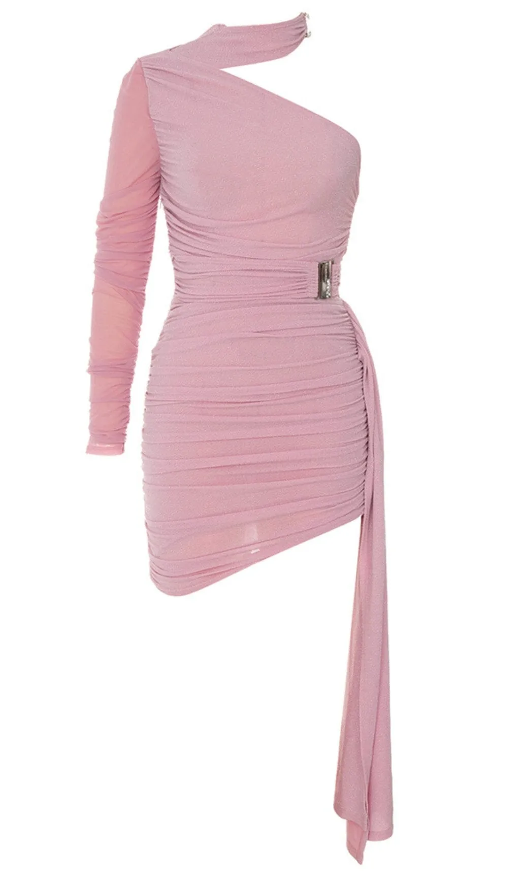 SEQUIN RUCHED MINI DRESS IN ROSE PINK Gloria Lanvin