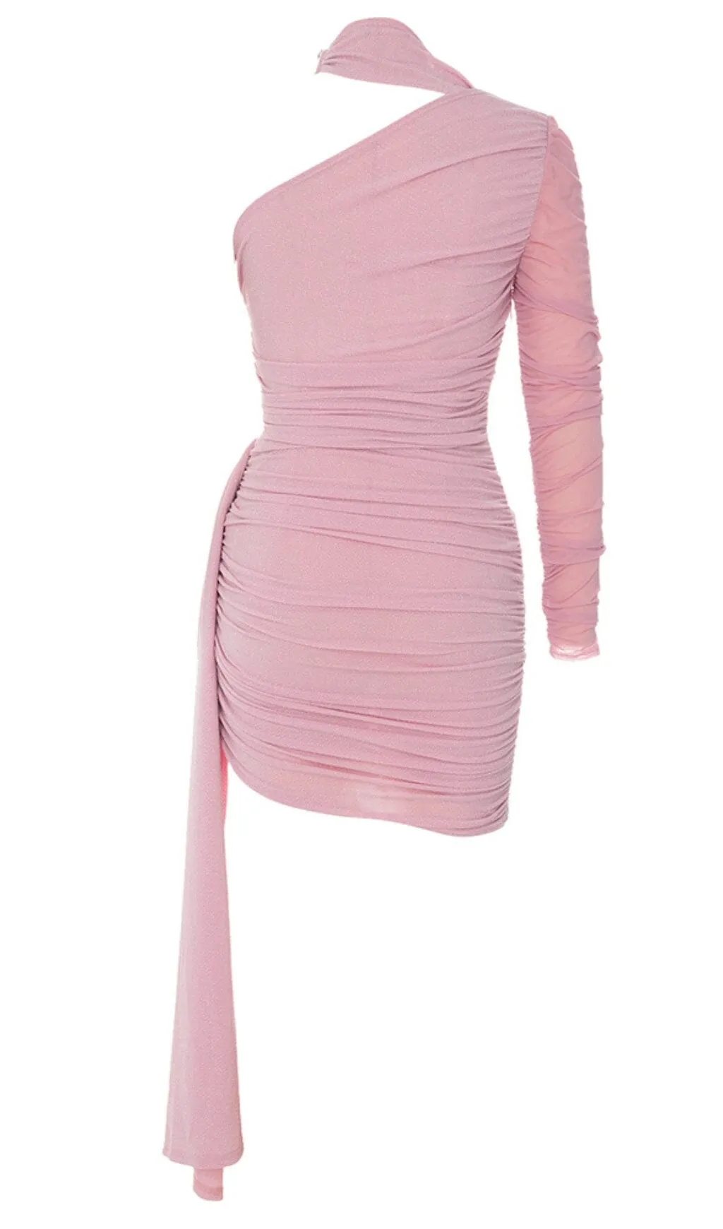 SEQUIN RUCHED MINI DRESS IN ROSE PINK Gloria Lanvin
