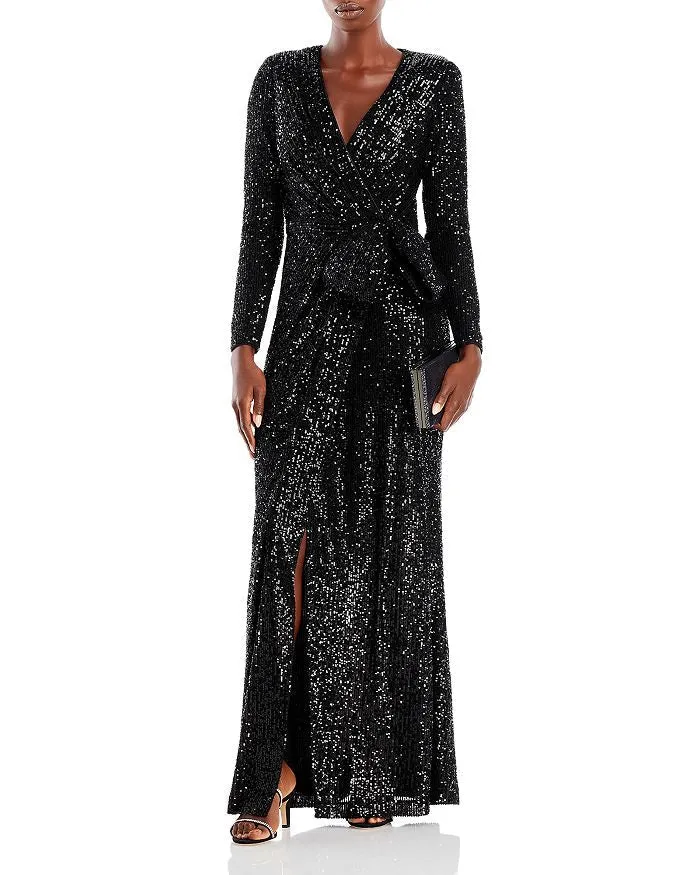 SEQUINED WRAP GOWN Gloria Lanvin