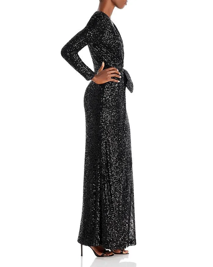 SEQUINED WRAP GOWN Gloria Lanvin
